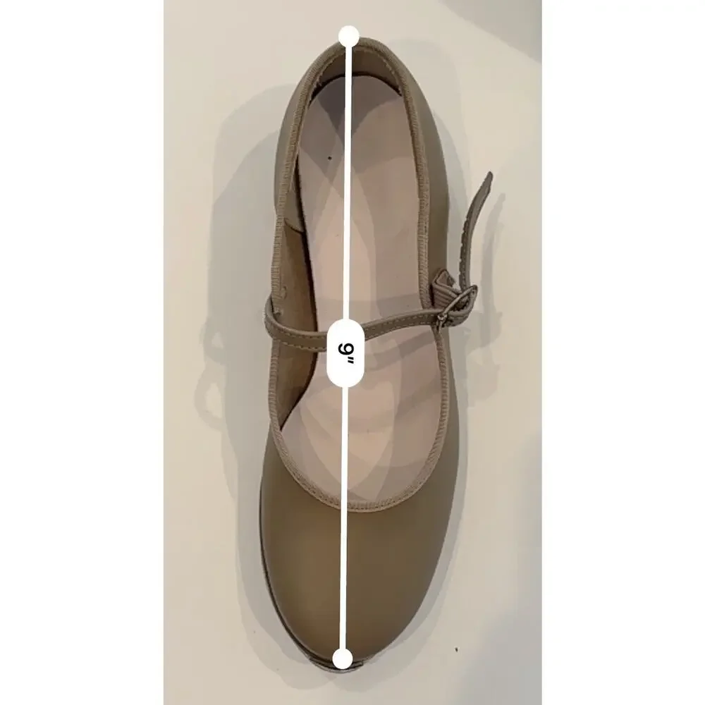 Girls Tan Mary Jane Tap Shoes Size 4 1/2 M – Metal Taps - Tap Dance
